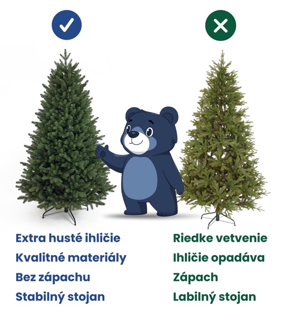 Evigrin vianočný stromček — hustota a stabilný stojan
